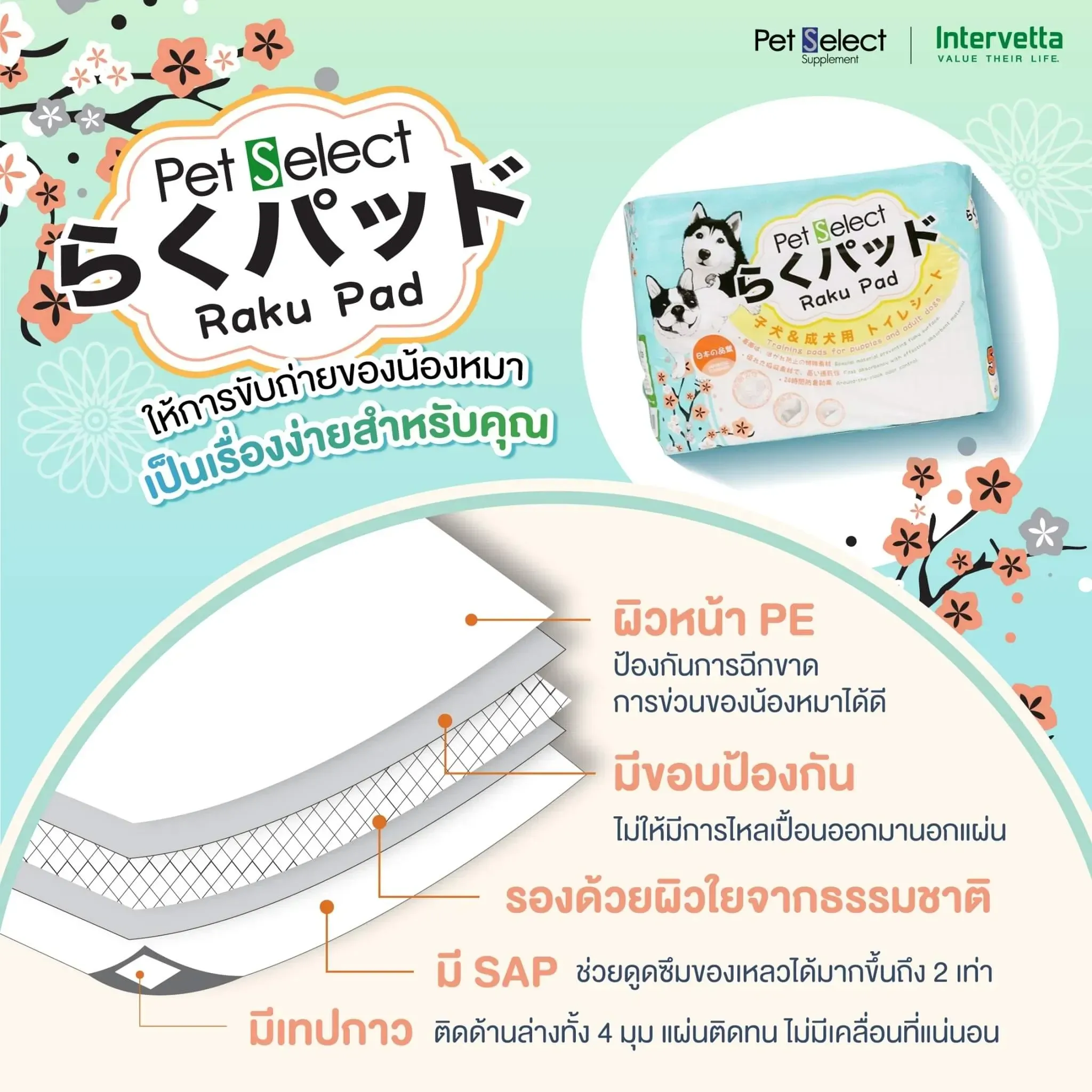 Pet Select Raku Pad แผ่นรองซับ