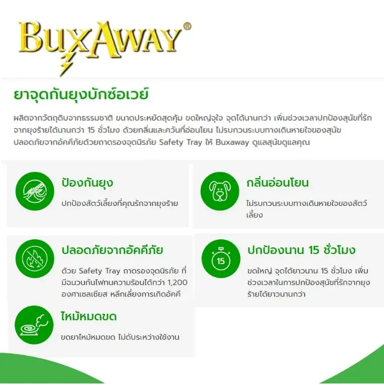 Bux Away ยากันยุงชนิดขน และสเปรย์ สำหรับสัตว์เลี้ยง