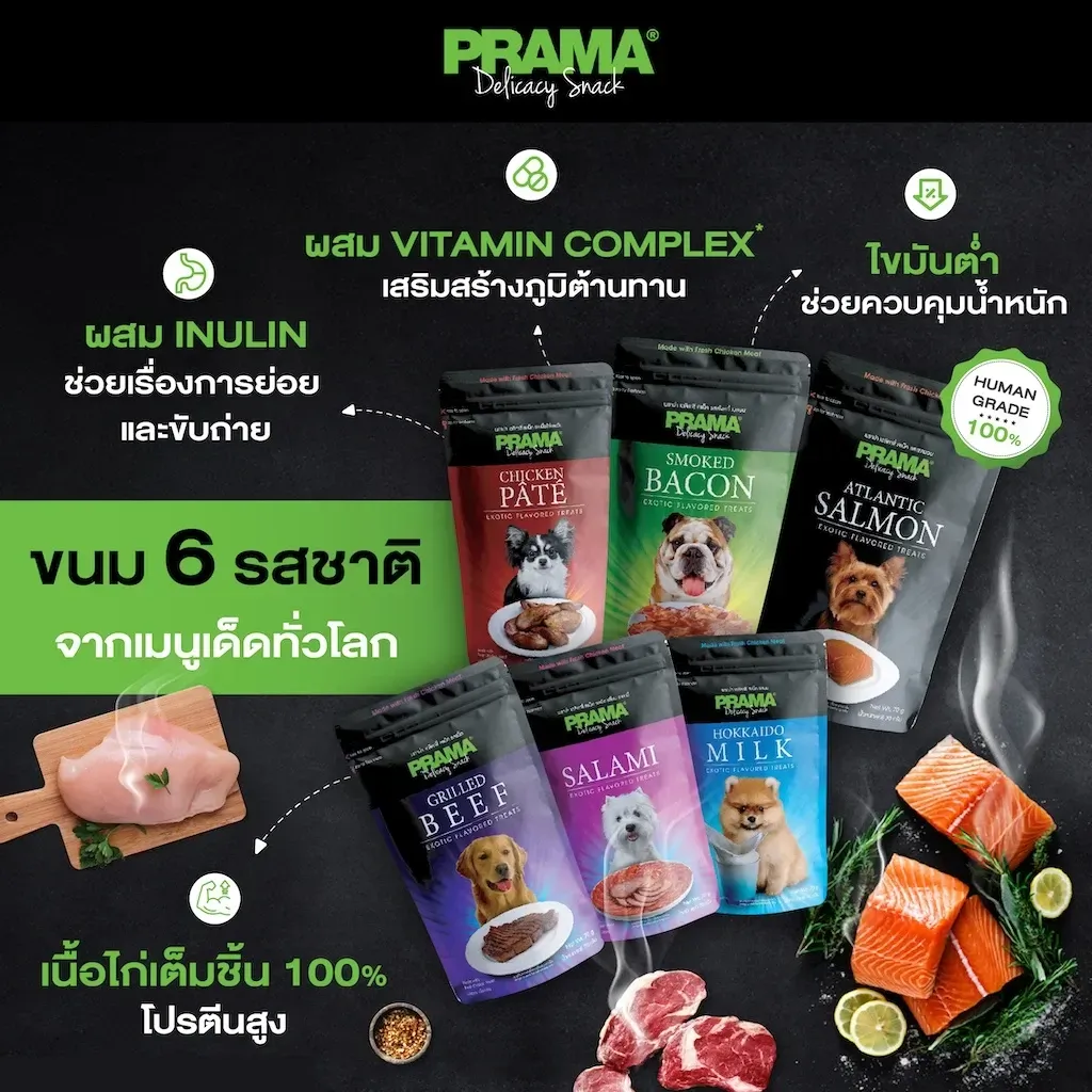 Prama Delicacy ขนมสุนัขหลากรส 50–70 g