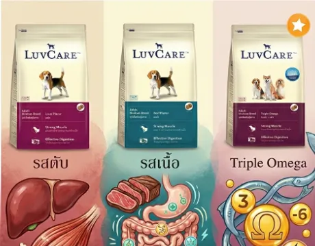 Luvcare Adult Medium Breed อาหารเม็ด สำหรับสุนัขโตพันธุ์กลาง