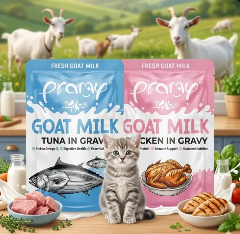 Pramy อาหารเปียกผสมนมแพะ
