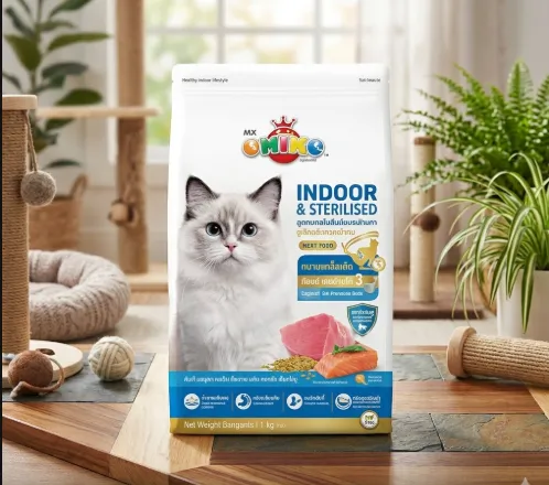 Okiko Indoor & Sterilised ทูน่า แซลมอน ข้าว