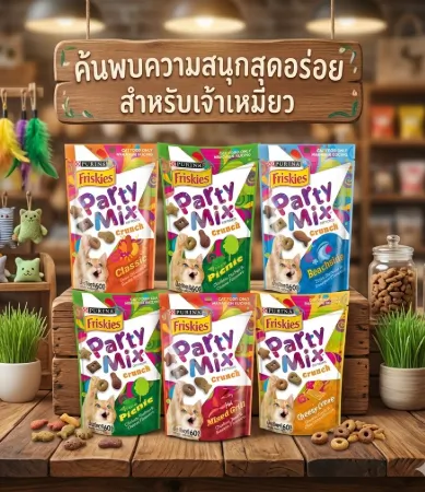 Friskies Party Mix ขนมแมวเม็ดกรอบ 60 g