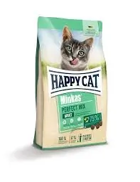 Happy Cat Minkas Perfect Mix สูตรโปรตีนรวม เม็ดหลากหลาย สำหรับแมวโต