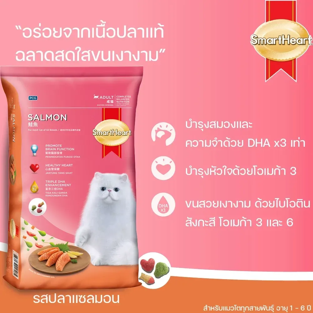 Smartheart Cat Adult อาหารเม็ดสำหรับแมวโตทุกสายพันธุ์