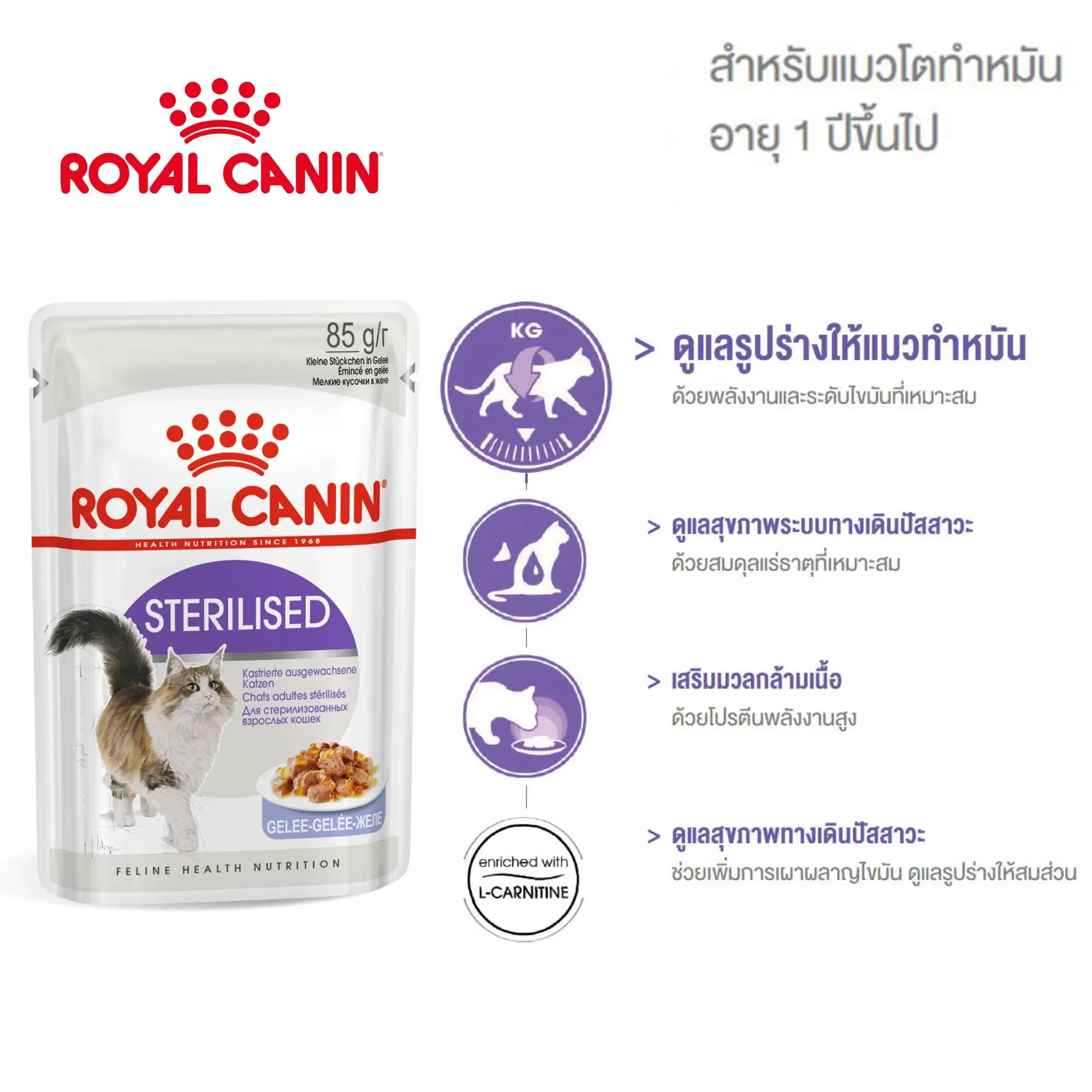 Royal Canin Pouch อาหารเปียกแมวซอง สูตร Sterilised 85 g