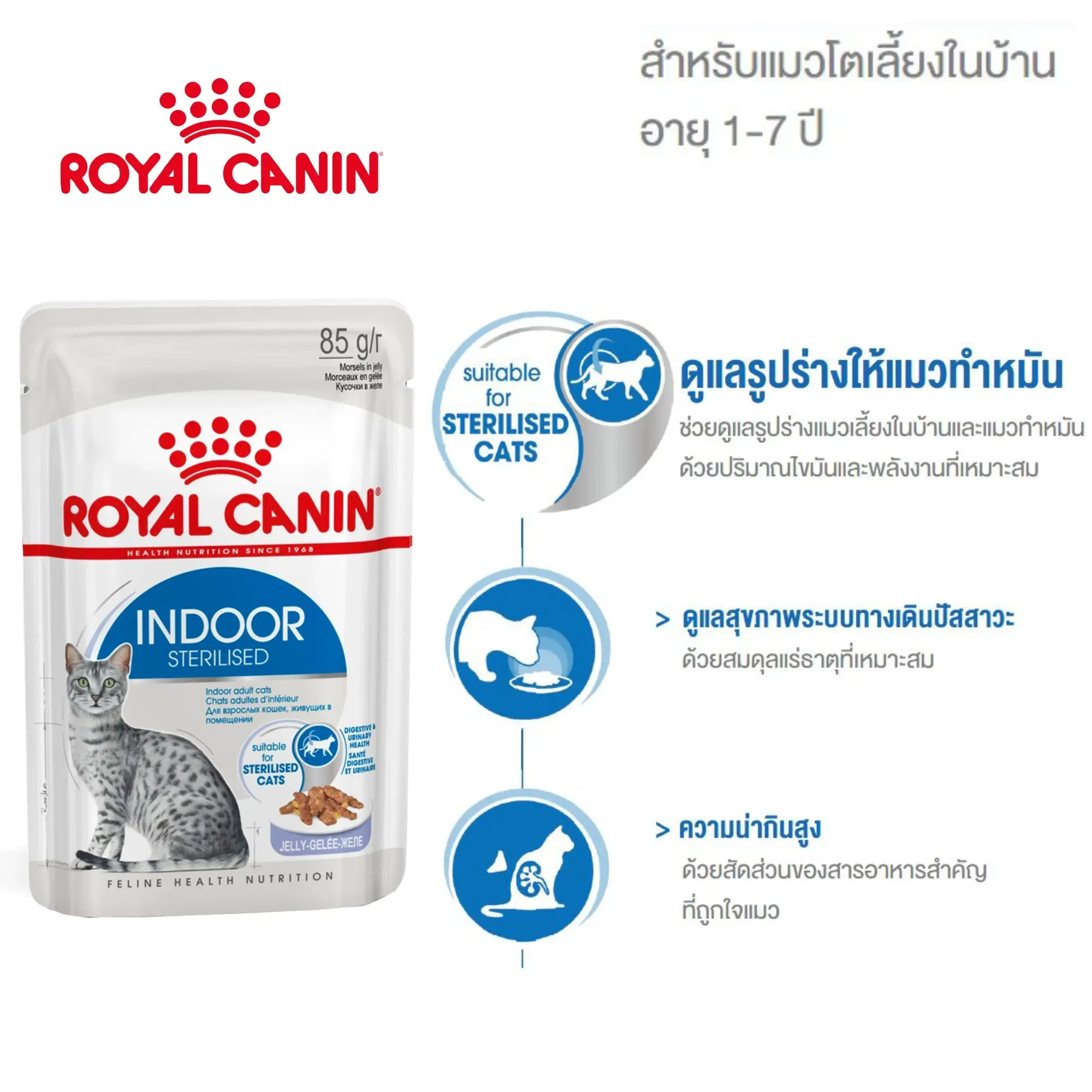 Royal Canin Pouch อาหารเปียกแมวซอง สูตร Indoor 85 g