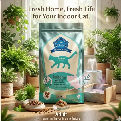 Buzz Advanced Nutrition Indoor สูตรแมวโต เลี้ยงในบ้าน