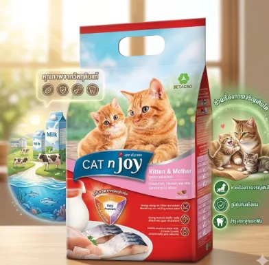 Cat N Joy อาหารสำหรับลูกแมว รสปลาทะเล ไก่และนม