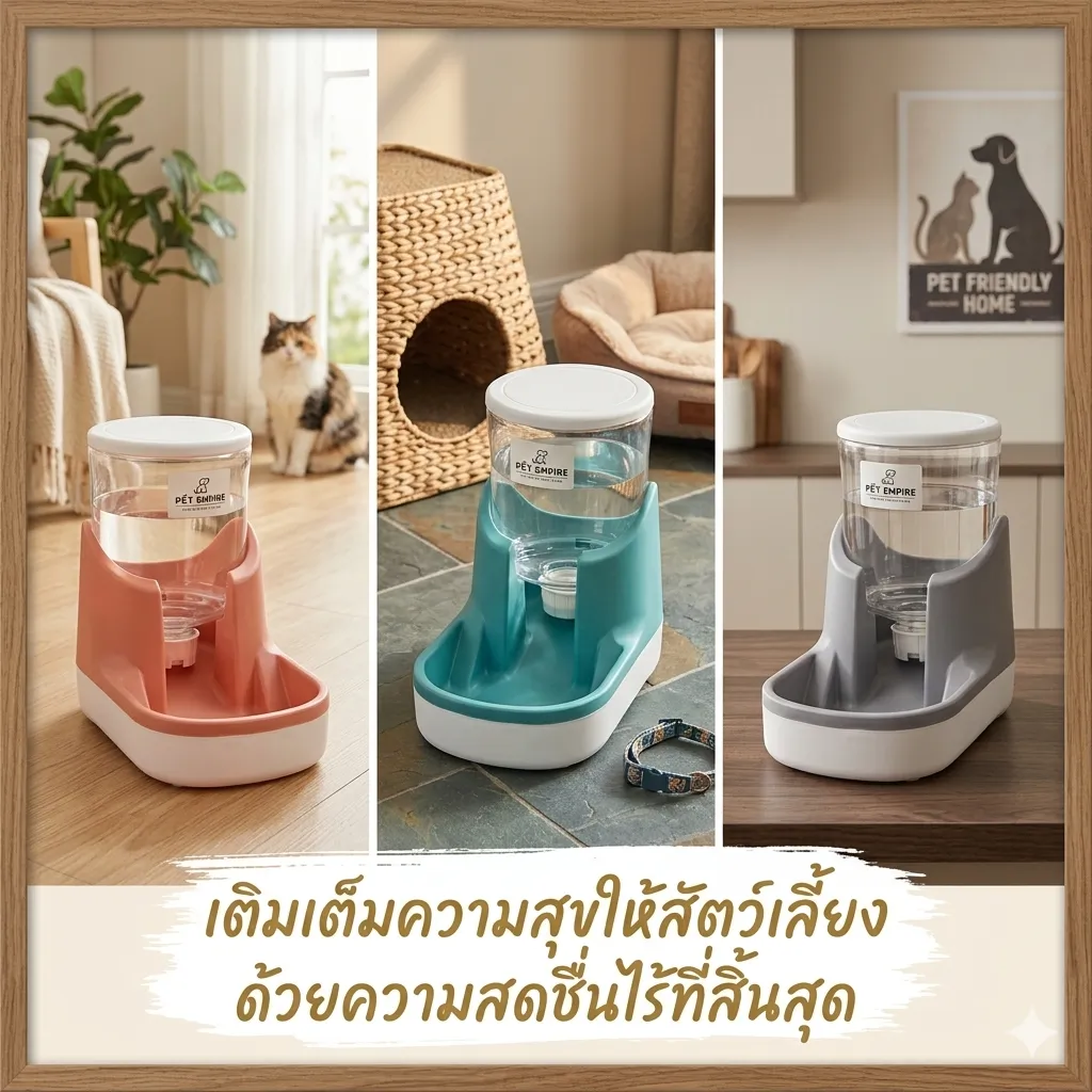 อุปกรณ์ให้น้ำอัติโนมัติ  เหมาะสำหรับสัตว์เลี้ยง  