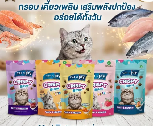 Cat N Joy คริสปี้ ไบทส์ ขนมสำหรับแมว 60 g