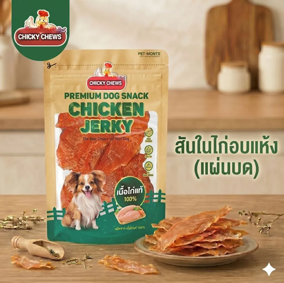 สันในไก่อบแห้ง (แผ่นบด)