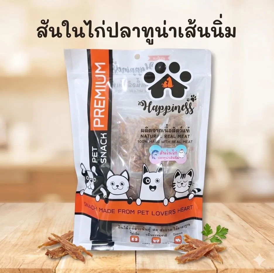 สันในไก่และทูน่าเส้นนิ่ม