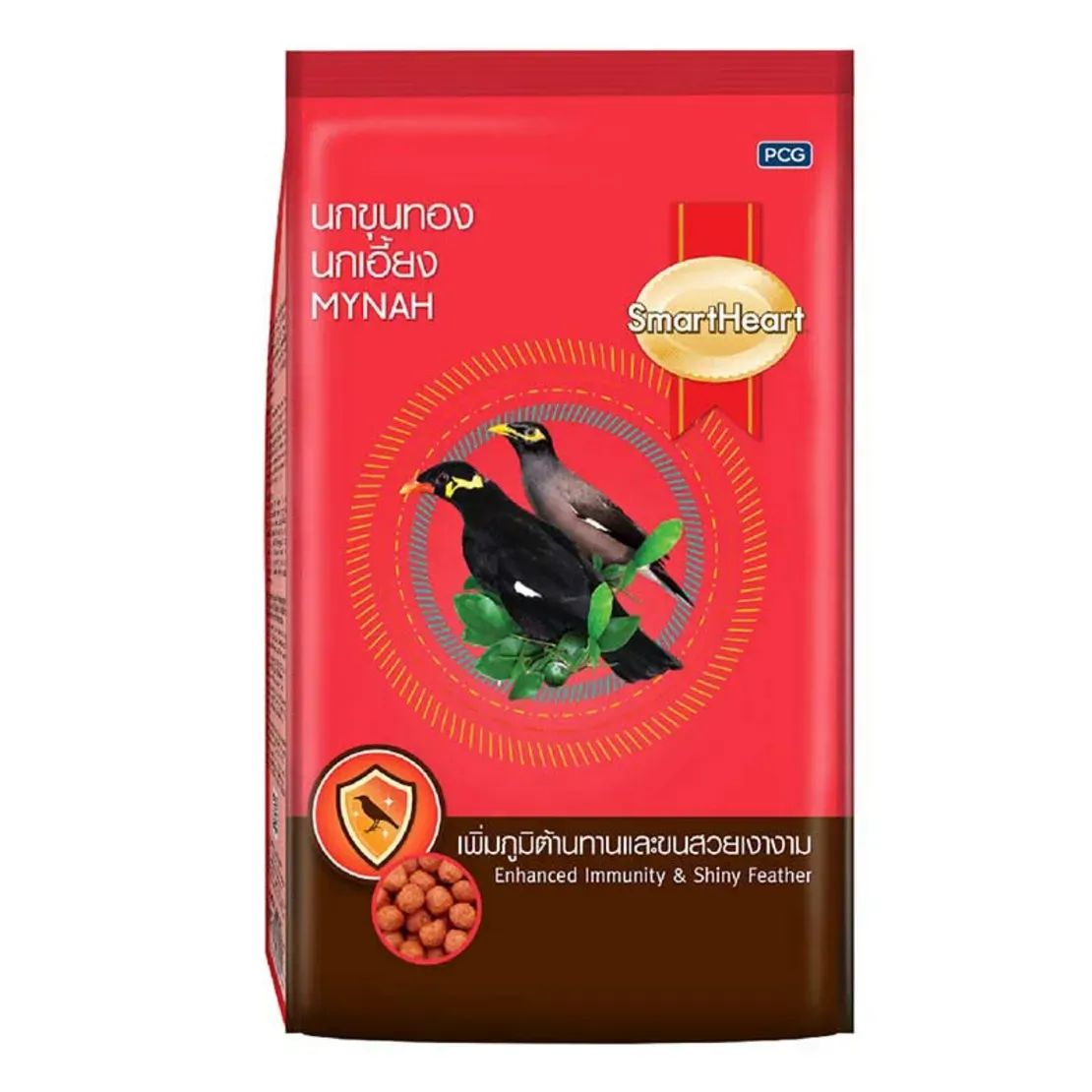 Smartheart Mynah อาหารนกขุนทอง นกเอี้ยง (เพิ่มภูมิต้านทานและขนสวยเงางาม)