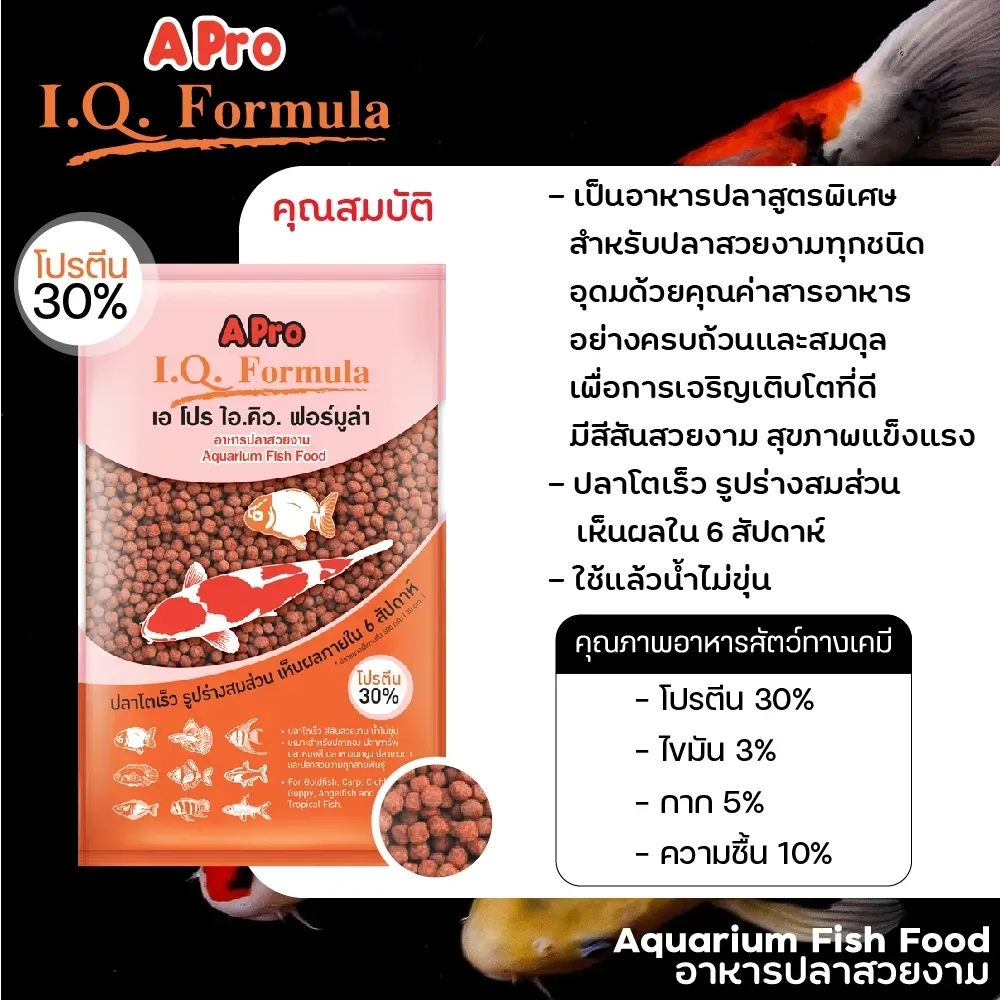 Apro Iq Formula เม็ดแดง สูตรเร่งสี / เน้นความสวยงาม 1 Kg