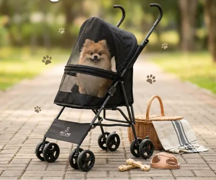 CC Pet- รถเข็นสัตว์เลี้ยง สีดำ เบาพับพาสะดวก เหมาะสำหรับสัตว์เลี้ยง