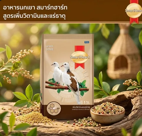 Smartheart อาหารนกเขา (สูตรเพิ่มวิตามินและแร่ธาตุ) 1 Kg
