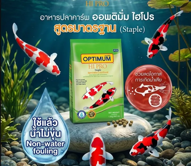 Optimum Hipro Staple อาหารปลาคาร์พ สูตรมาตรฐาน