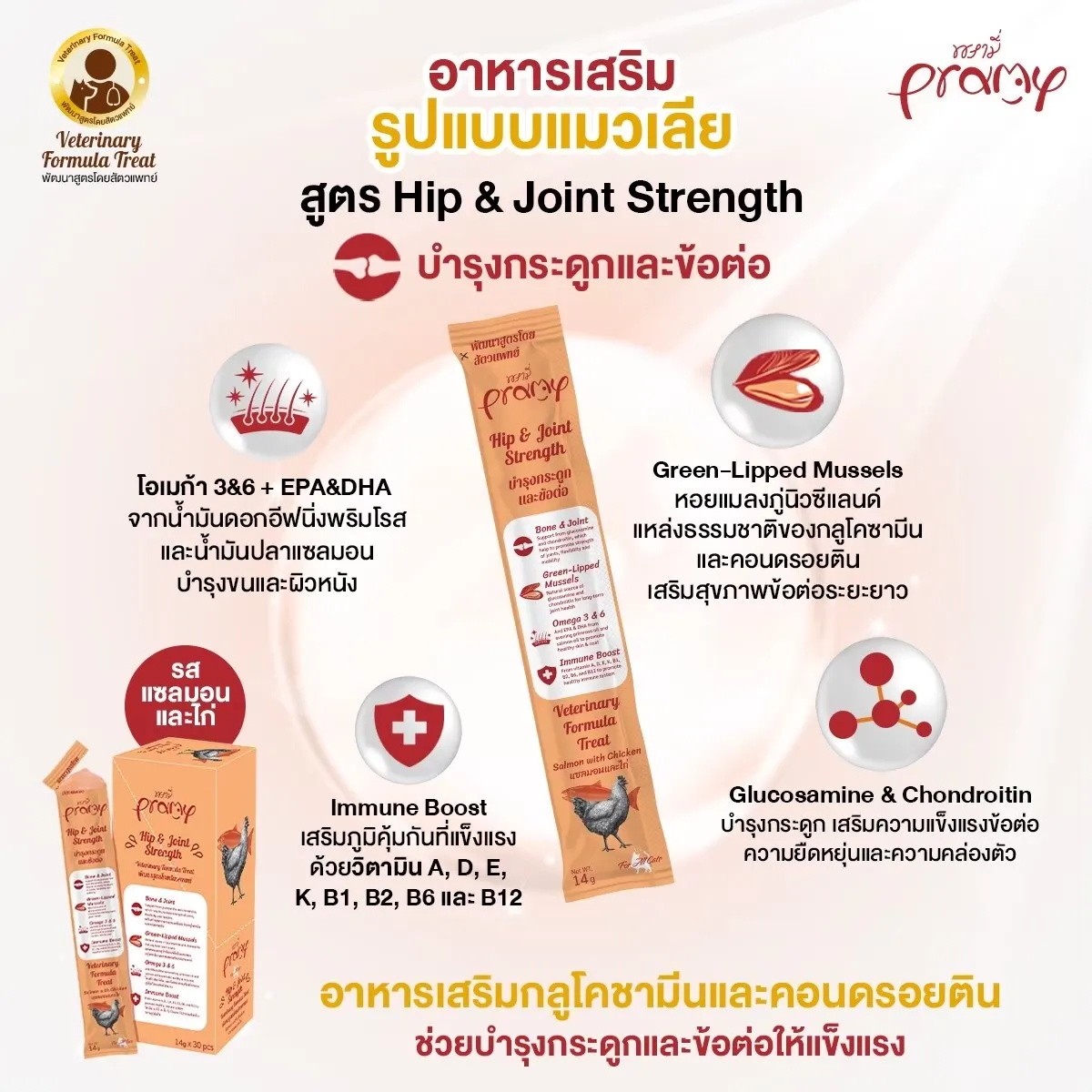 รสแซลมอนและไก่ (Hip & Joint Strenght)