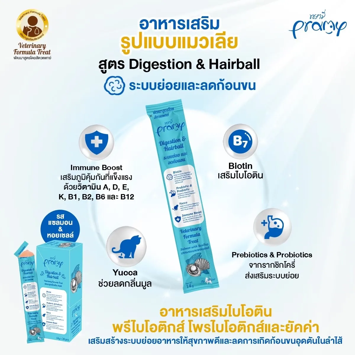 รสแซลมอนและหอยเชลล์ (Digestion & Hairball)