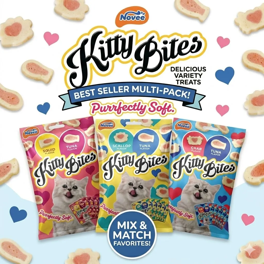 Novee Kitty Bites ขนมกรุบกรอบ สำหรับแมว 60g.