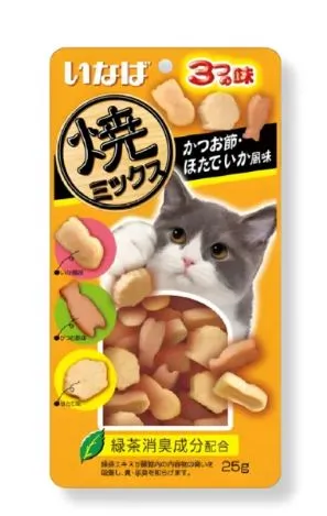 ทูน่า+ไก่+ปลาโอแห้ง+หอยเซลล์ รสปลาหมึก(QSC-121)