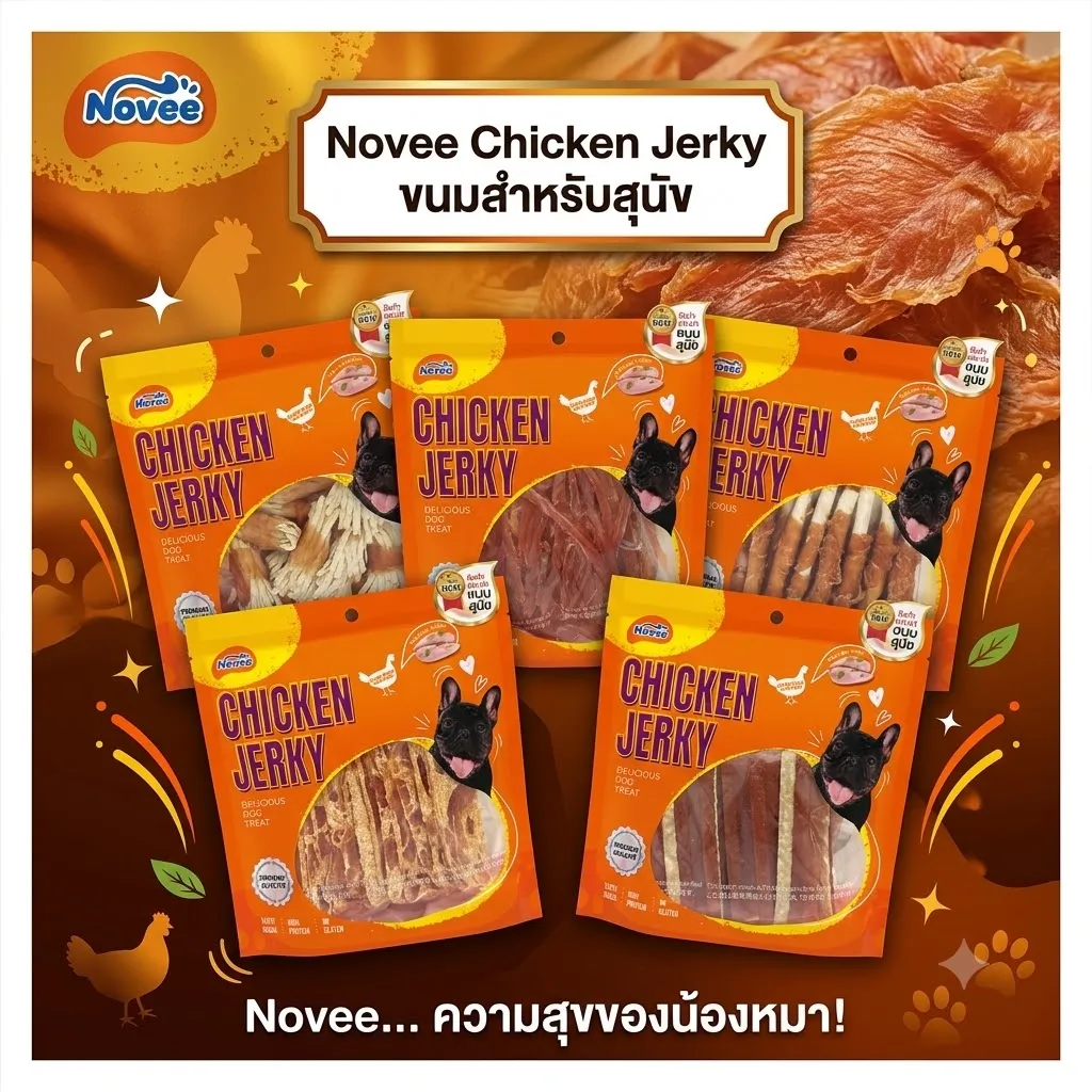 Novee Chicken Jerky ขนมสำหรับสุนัข