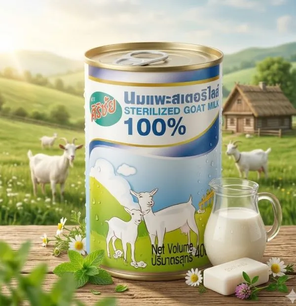 Sirichai ศิริชัย นมแพะสเตอริไลส์ สำหรับสุนัขและแมว 400ml.