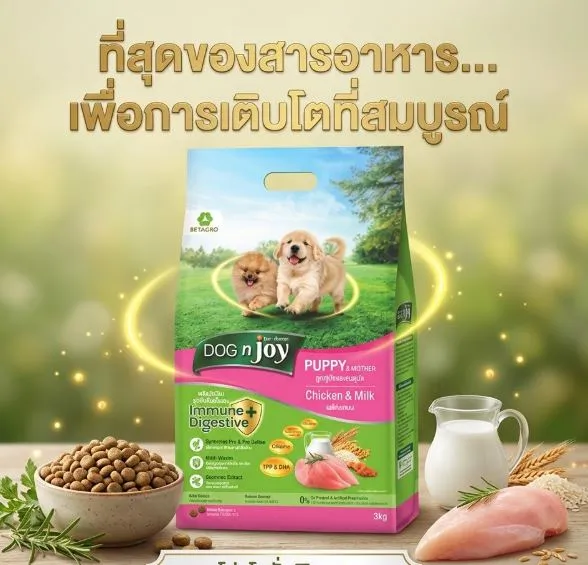 Dog N Joy อาหารสำหรับลูกและแม่สุนัข รสไก่-นม