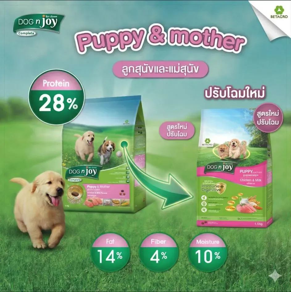 Dog N Joy อาหารสำหรับลูกและแม่สุนัข รสไก่-นม