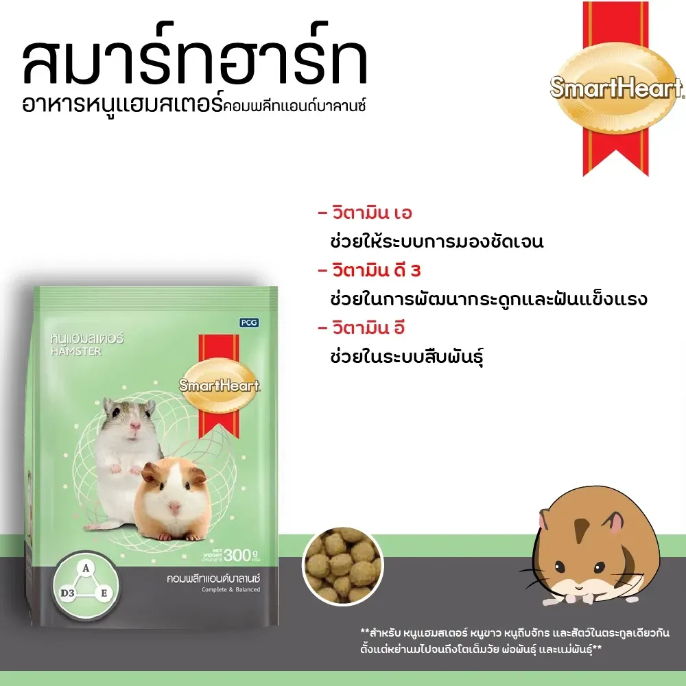 Smartheart Rodent อาหารสัตว์ฟันแทะ สูตรคอมพลีทแอนด์บาลานช์