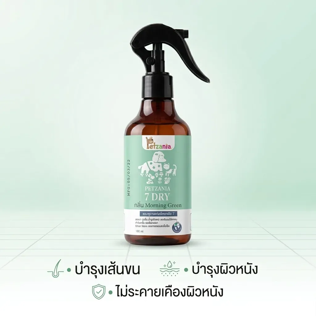 Petzania แชมพูอาบแห้ง สำหรับสัตว์เลี้ยง 180ml.