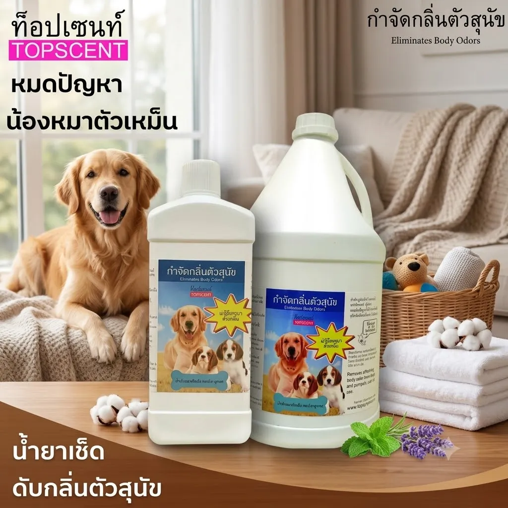TopScent น้ำยาเช็ดตัว กำจัดกลิ่น สำหรับสุนัข