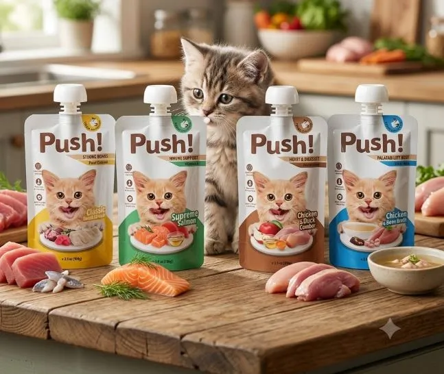 Push อาหารเปียกแมว แบบซองบีบ 100g.