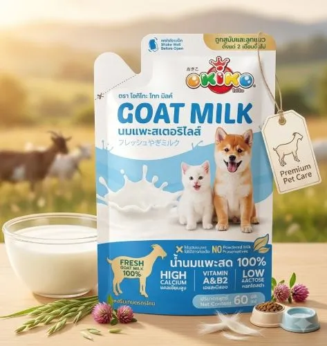 okikoนมเเพะเเบบซอง 60ml