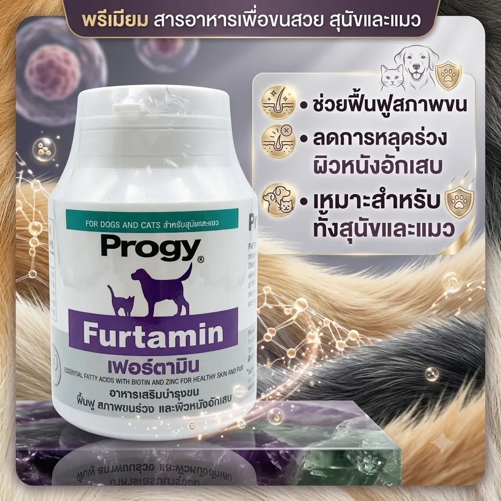 Progy Furtamin วิตามินบำรุงขน สำหรับสุนัขและแมว 30เม็ด