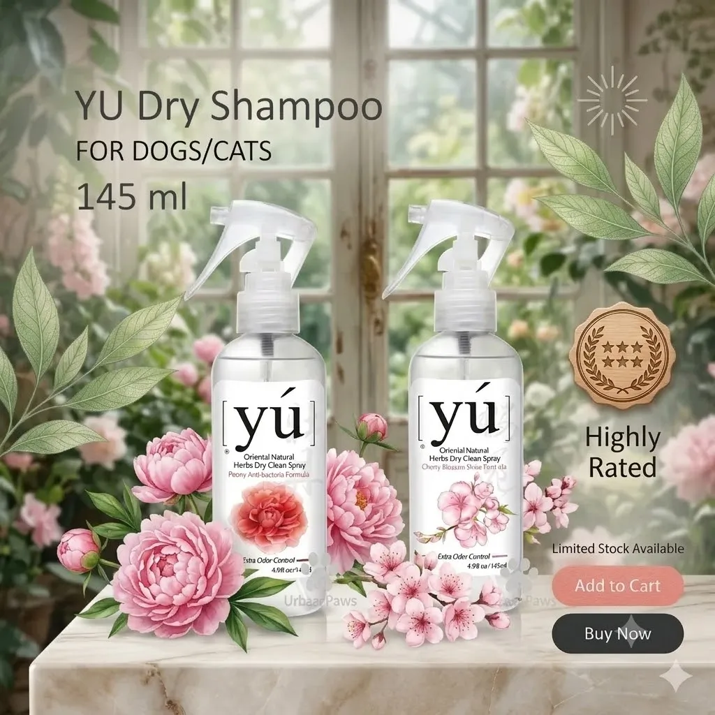YU สเปรย์อาบน้ำแห้ง สำหรับสุนัขและแมว 145ml.