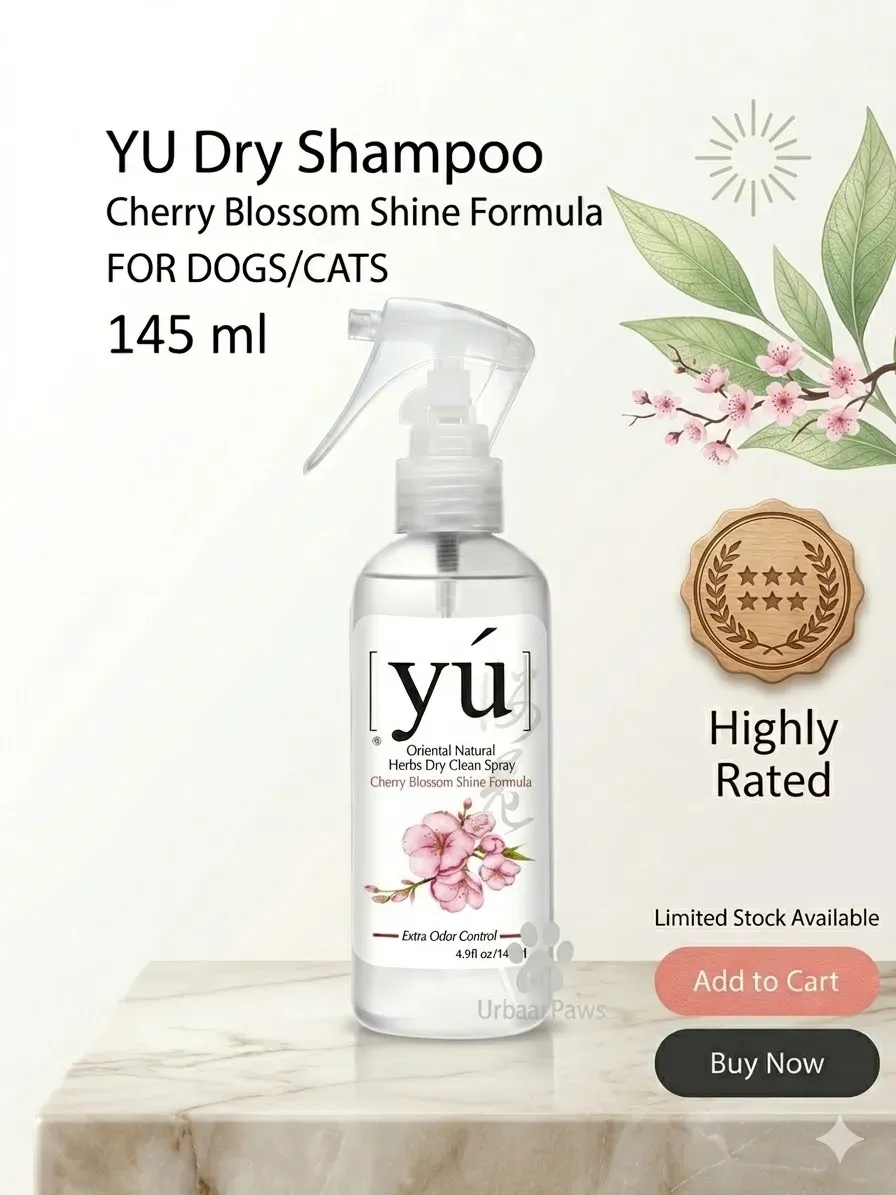 YU สเปรย์อาบน้ำแห้ง สำหรับสุนัขและแมว 145ml.