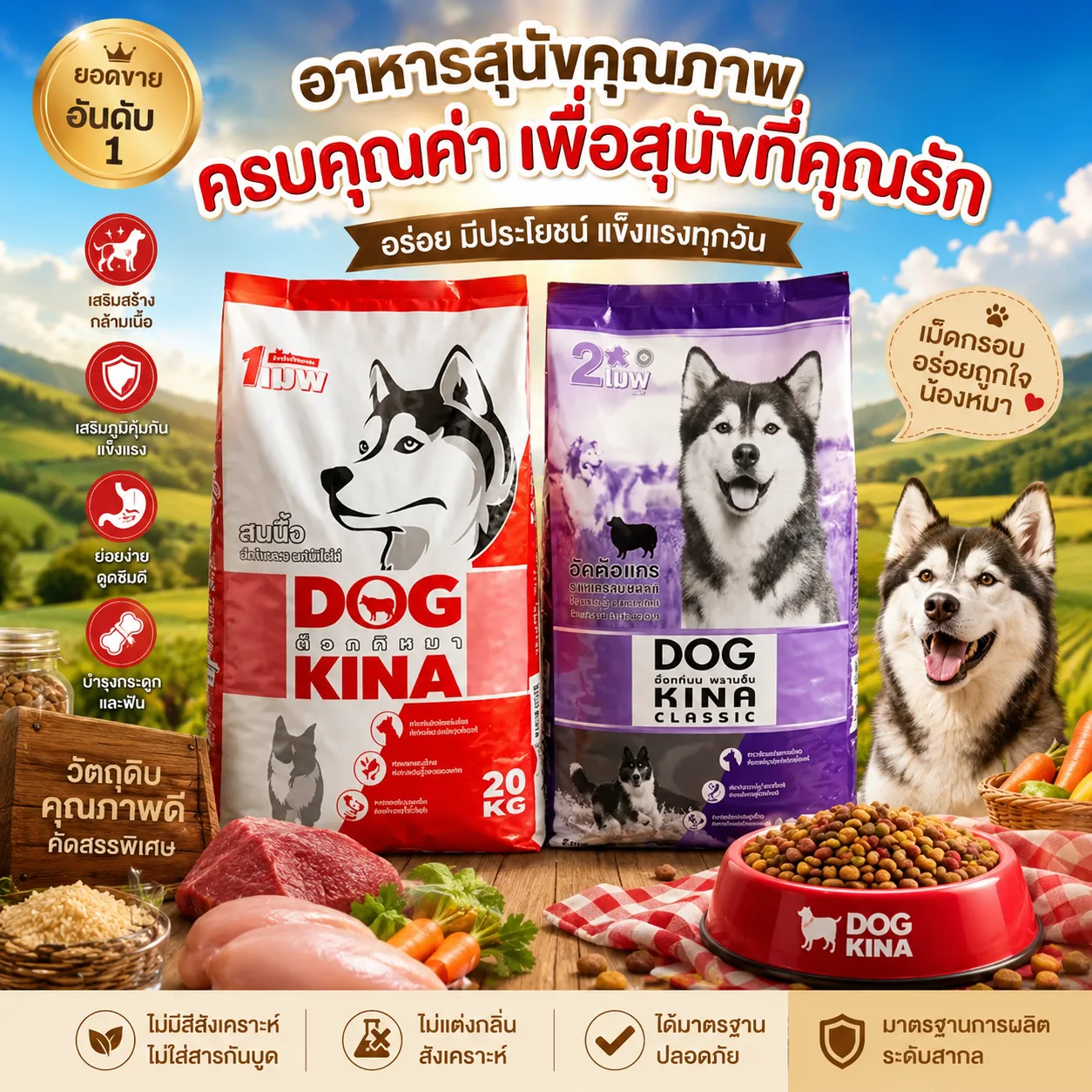 Gm Dog Kina อาหารสุนัข 20Kg