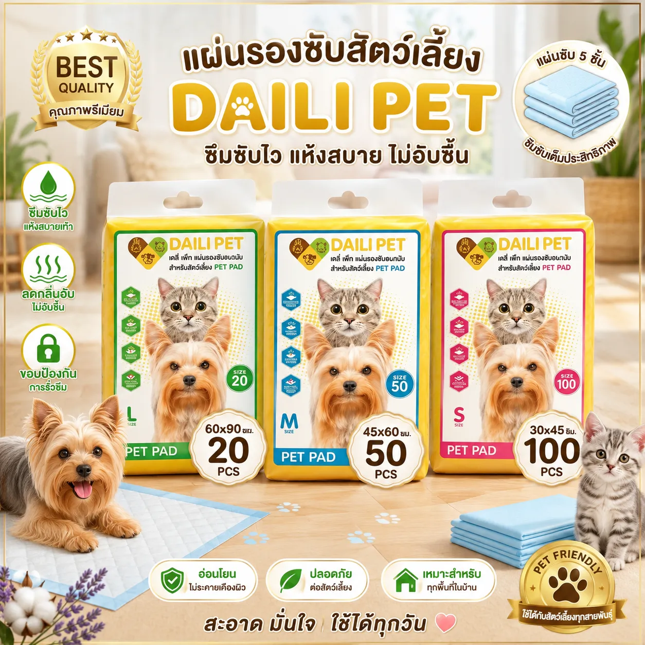 Daili Pet แผ่นรองซับ
