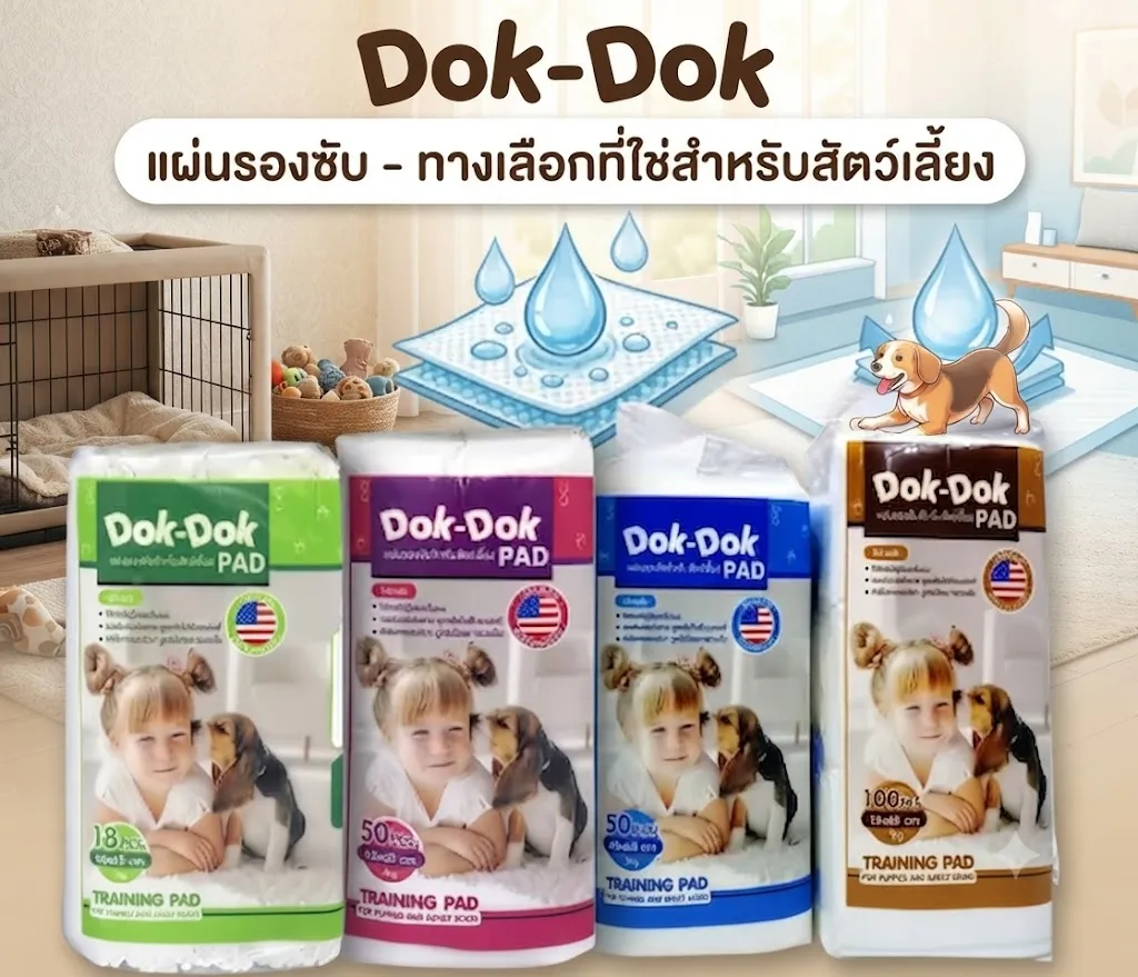 Dok Dok แผ่นรองซับ สำหรับสัตว์เลี้ยง