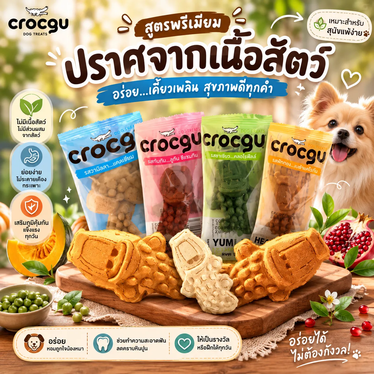 Crocgy ขนมขัดฟัน สุนัขรูปจระเข้