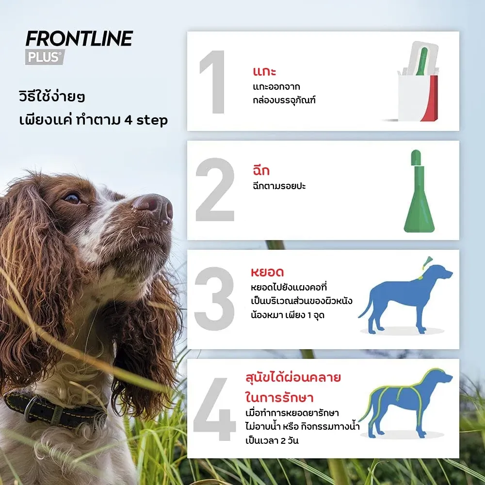 Frontline Plus สำหรับสุนัข (แบบหยดหลังคอ)