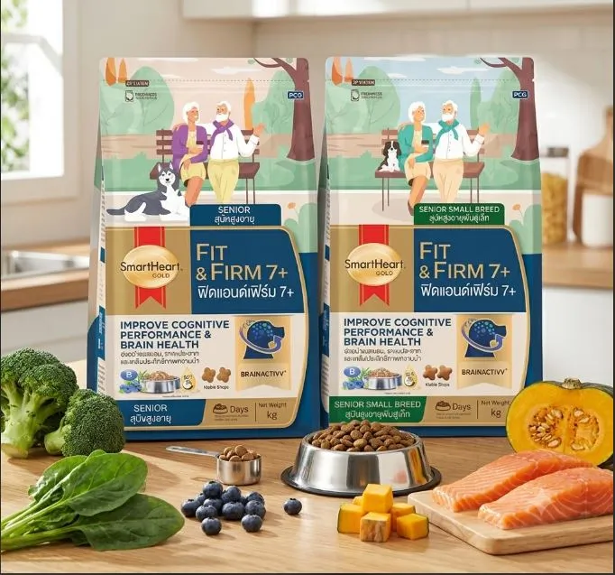Smartheart Gold Fit & Firm 7+ อาหารเม็ดสำหรับสุนัขโตพันธุ์ใหญ่สูงวัย 7 ปีขึ้นไป