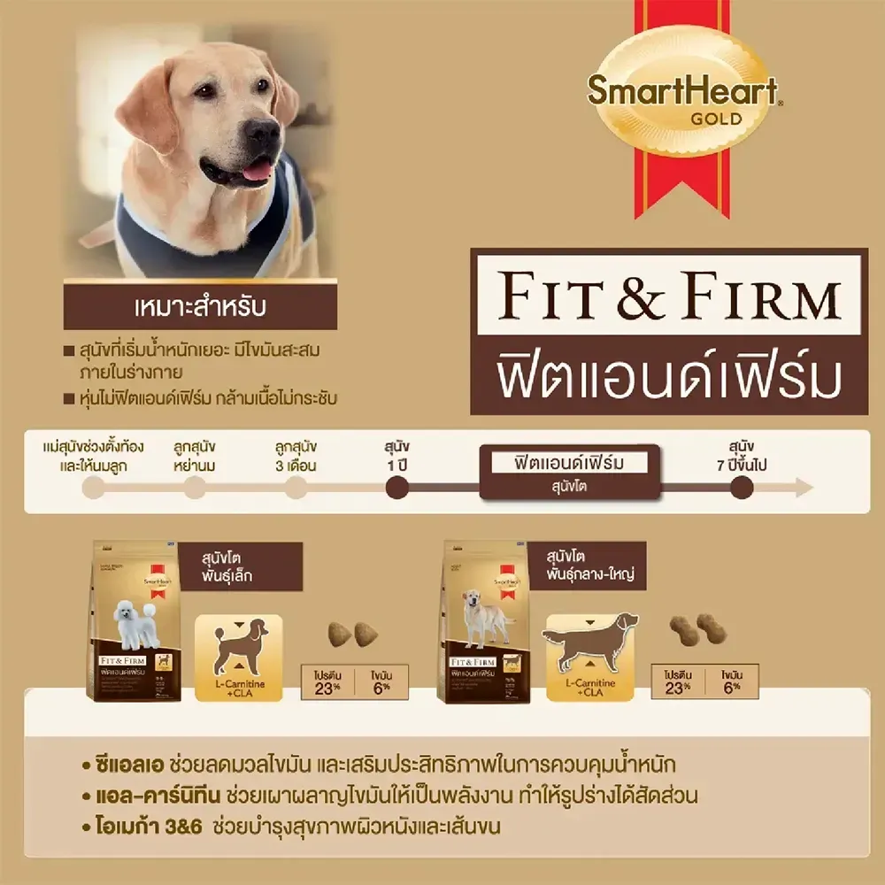 Smartheart Gold Fit & Firm อาหารเม็ดสำหรับสุนัขโตพันธุ์ใหญ่