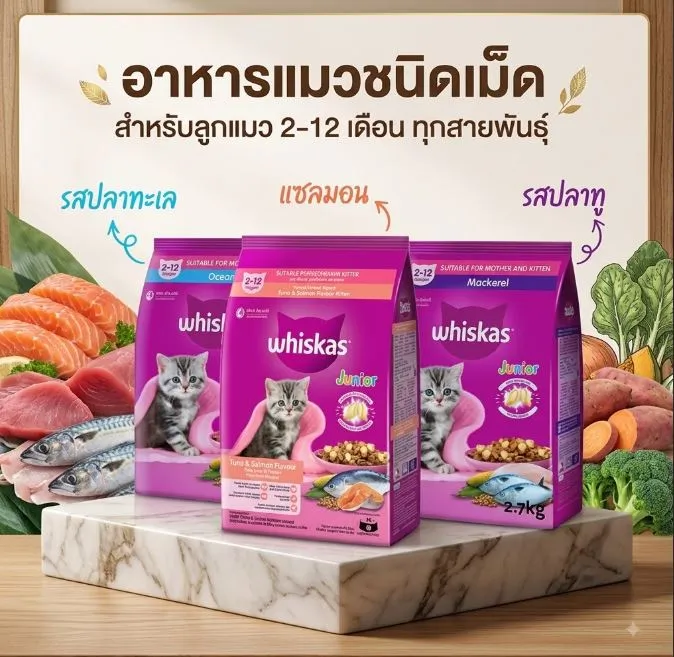 Whiskas Junior อาหารเม็ดสำหรับลูกแมว