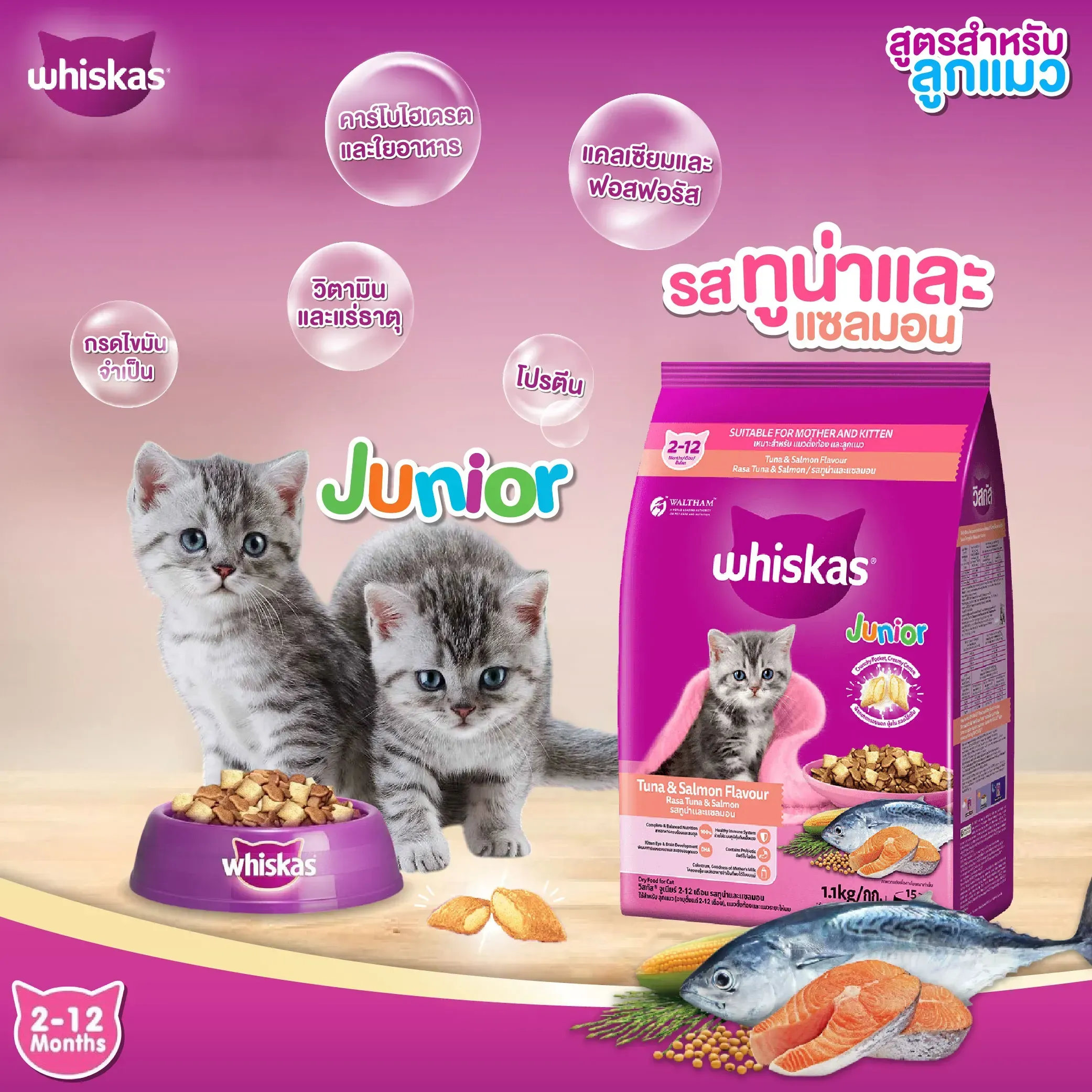 Whiskas Junior อาหารเม็ดสำหรับลูกแมว