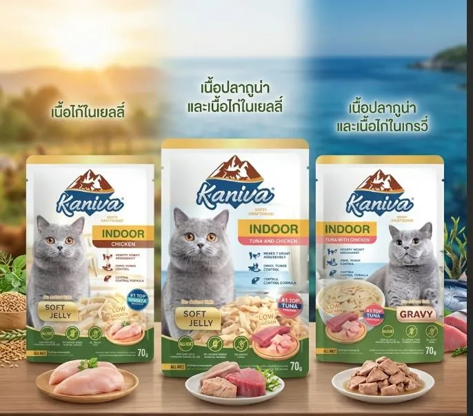 Kaniva Indoor Cat Wet Food Pouch 70G