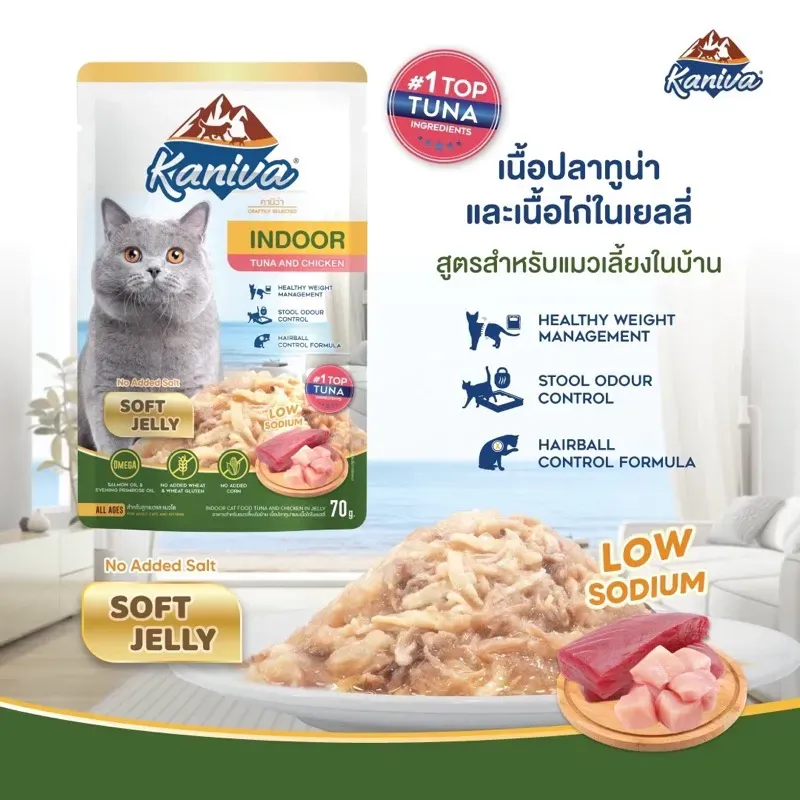 Kaniva Indoor Cat Wet Food Pouch 70G