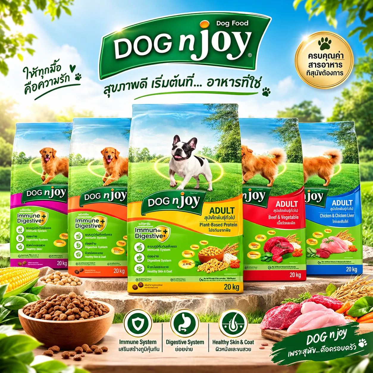 Dog N Joy อาหารสำหรับสุนัขโตพันธุ์กลาง-ใหญ่